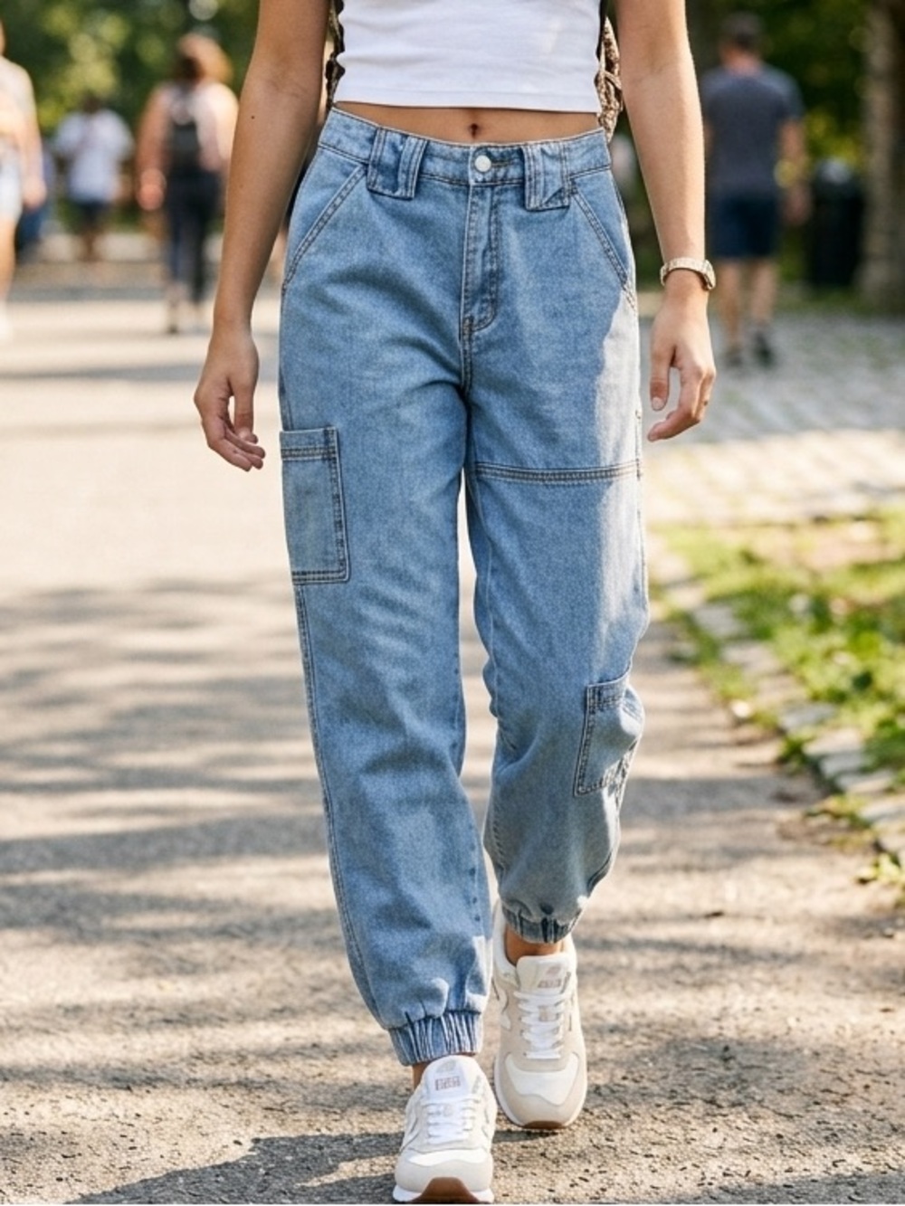 BDG Denim Cargo Jogger High Rise Blue Jeans Urban Outfitters Size 27